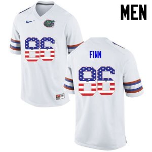 Men's Florida Gators #86 Jacob Finn NCAA Nike White USA Flag Fashion Authentic Stitched College Football Jersey MLV5162AV